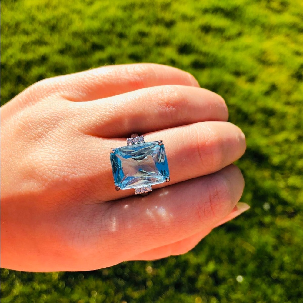 NWOT 925 sterling silver aquamarine ring - Picture 3 of 6